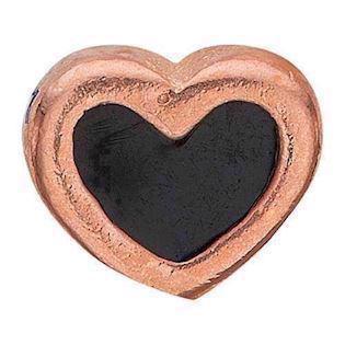 Christina Collect rosa forgyldt 925 sterling sølv Black Enamel Heart Lille rosa forgyldt hjerte med sort emalje, model 603-R4